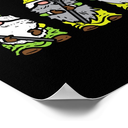 Drie Noordse Mannen Lacrosse Tomte Lax Player Poster (Hoek)