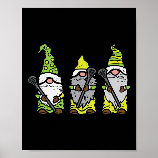 Drie Noordse Mannen Lacrosse Tomte Lax Player Poster (Voorkant)