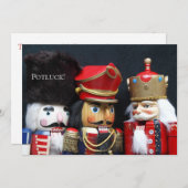 Drie nootmuskers op donkere achtergrond kaart (Voorkant / Achterkant)