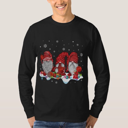 Drie Nordic Gnomen Winter Kerstmis Basketbal Lo T-shirt (Voorkant)