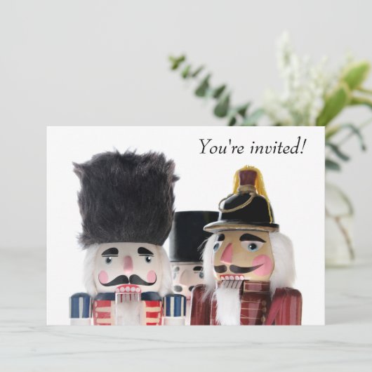 Drie notenkrakers kerstfeest kaart (Staand voorkant)