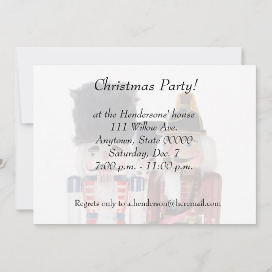 Drie notenkrakers kerstfeest kaart (Achterkant)