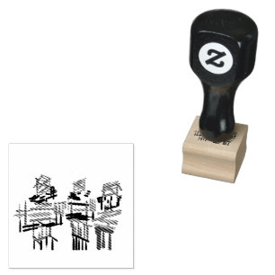 Drie notenkrakers met Kerstmis  Rubberstempel