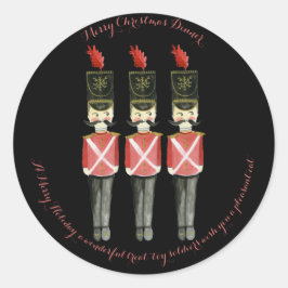 Drie Notenkrakers Zwart en Rood Ronde Sticker