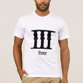 drie nummers romans t-shirt (Voorkant)