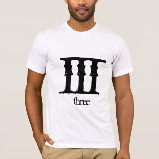 drie nummers romans t-shirt (Voorkant)