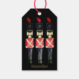 Drie Nutkrakers kerst Cadeaulabel