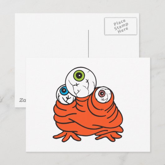 drie-ogen monster briefkaart (Voorkant / Achterkant)