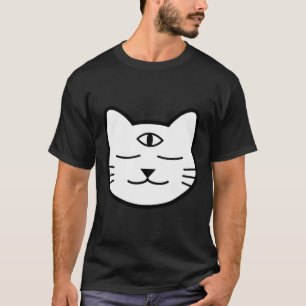 Drie-ogige Kat Derde Oog Chakra Yoki Mascotte Yoga T-shirt
