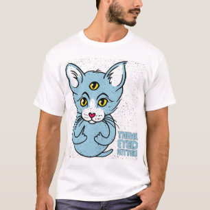 Drie-ogige Kitten Grappige Onbeleefde Kat Grunge K T-shirt