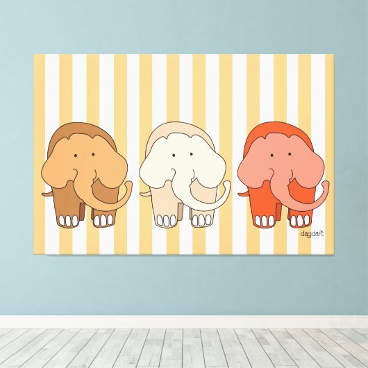 Drie Olifanten Canvas Kunst (Insitu (Houten vloer))