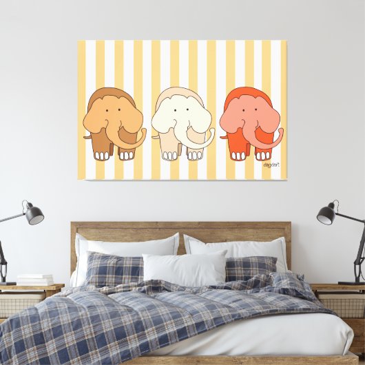 Drie Olifanten op Canvas Kunst (Insitu (Slaapkamer))