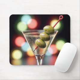 Drie olijven in een Martini cocktail Muismat
