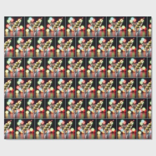 Drie olijven in een Martini glas Cadeaupapier (Vlak)