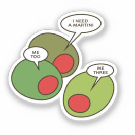 Drie olijven op maat gesneden vinyl Sticker