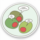 Drie olijven op maat gesneden vinyl Sticker (Voorkant)