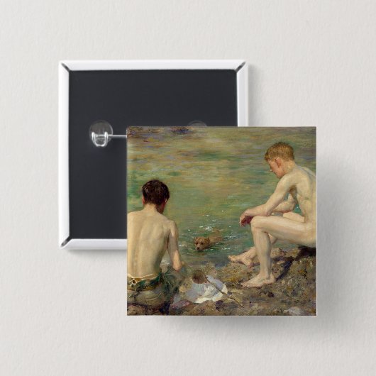 Drie ondernemingen vierkante button 5,1 cm (Voorkant /achterkant)