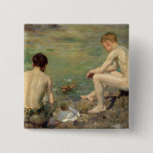 Drie ondernemingen vierkante button 5,1 cm (Voorkant)