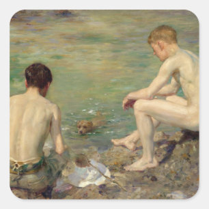 Drie ondernemingen vierkante sticker