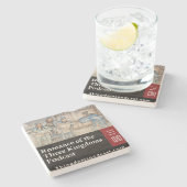 Drie onderzetter van gegoten kalksteen voor Kingdo (Zijkant)