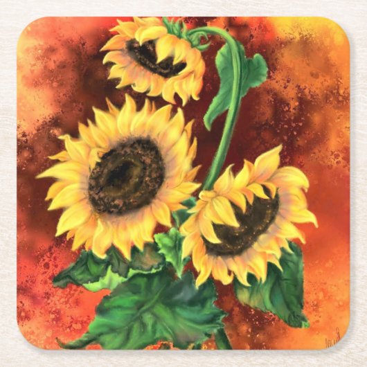 Drie Onderzetters zonnebloempitten (Voorkant)