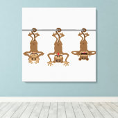 Drie onverstandige apen canvas afdruk (Insitu (Houten vloer))