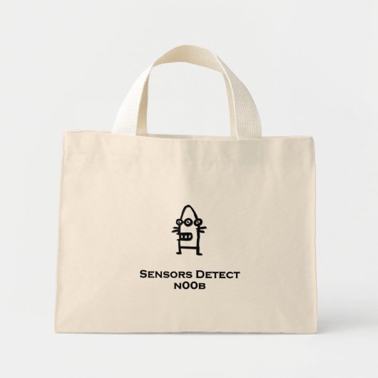 Drie oog bot sensoren detecteren n00b mini tote bag (Voorkant)
