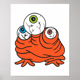 drie oogbollen monster poster