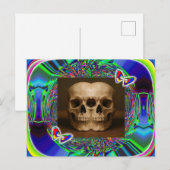 Drie oogige alien schedel briefkaart (Voorkant / Achterkant)