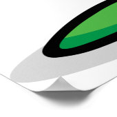 Drie-Oogige Groene Buitenaardse Marsiaanse Cartoon Poster (Hoek)