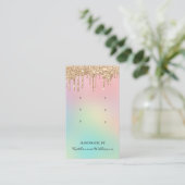 Drie Oorbellen Displaykaart | Druppelende Glitters Visitekaartje (Staand voorkant)