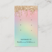 Drie Oorbellen Displaykaart | Druppelende Glitters Visitekaartje (Voorkant)