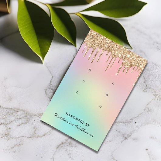 Drie Oorbellen Displaykaart | Druppelende Glitters Visitekaartje