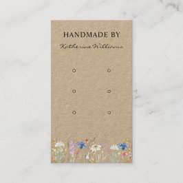 Drie Oorbellen Displaykaart  | Wildflower Floral Visitekaartje