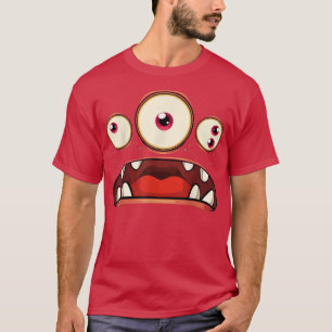 Drie oosterse monster Lazy Halloween Costume Scary T-shirt