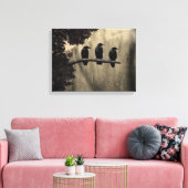 Drie op een boom canvas afdruk (Insitu (Woonkamer))