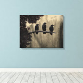 Drie op een boom canvas afdruk (Insitu (Houten vloer))
