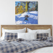 Drie op een slee Allestree Park Derby.2014 Canvas Afdruk (Insitu (Slaapkamer))