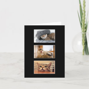 Drie op maat gemaakte kattenfoto bedankkaart kaart