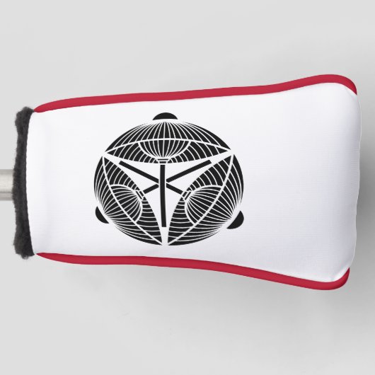 Drie open Japanse paraplu's Golfheadcover (Voorkant)