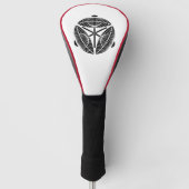 Drie open Japanse paraplu's Golfheadcover (Voorkant)