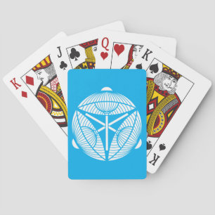 Drie open Japanse paraplu's Pokerkaarten
