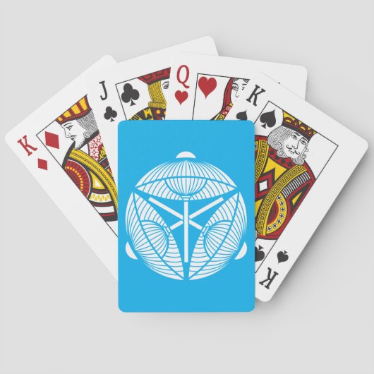 Drie open Japanse paraplu's Pokerkaarten (Achterkant)