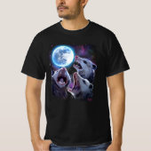 Drie Opossum Howling bij de Moon Funny Possum T-shirt (Voorkant)