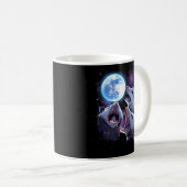 Drie Opossums huilen bij de maan Pet Possum Koffiemok (Voorkant rechts)