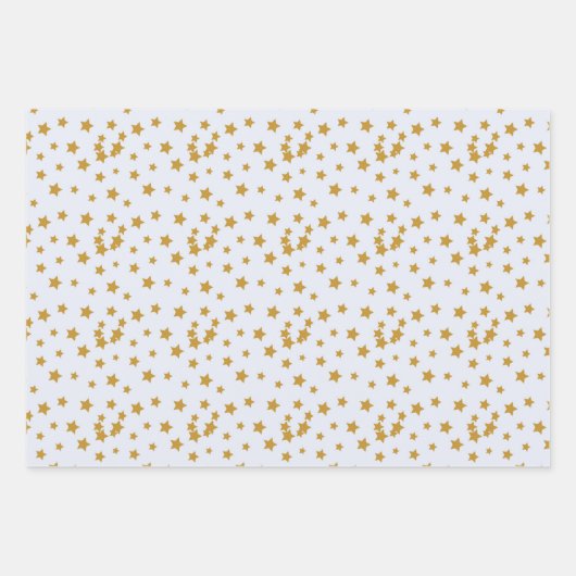 Drie oppervlaktekatronen sterren sneeuwholbessen inpakpapier vel (Voorkant)