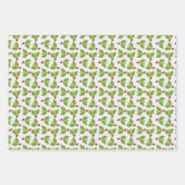 Drie oppervlaktekatronen sterren sneeuwholbessen inpakpapier vel (Voorkant 3)