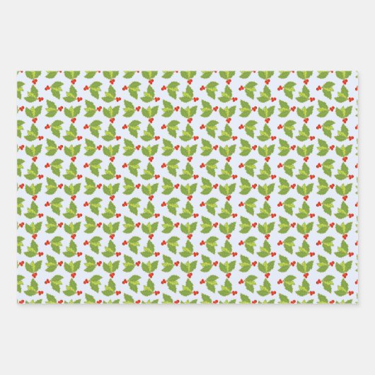 Drie oppervlaktekatronen sterren sneeuwholbessen inpakpapier vel (Voorkant 3)