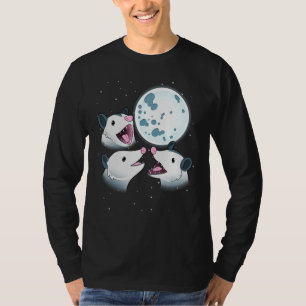 Drie Opposum Moon 3 Possum Howling on the Moon T-shirt
