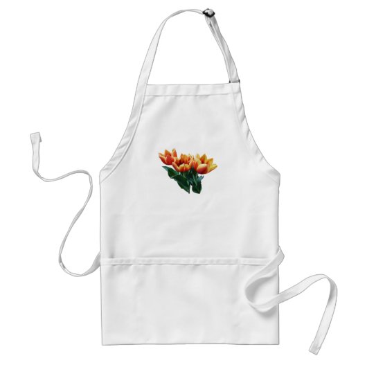 Drie oranje en rode tulpen standaard schort (Voorkant)